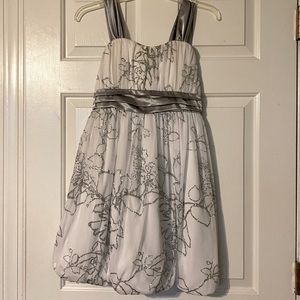 Glittery white and silver short dress